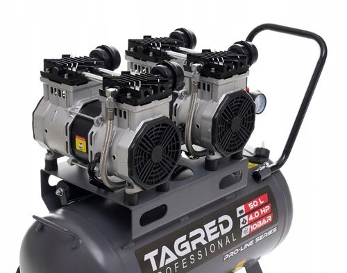 PROFESJONALNY KOMPRESOR BEZOLEJOWY 10 BAR 50L 4 TŁOKI CICHY MOCNY na Arena.pl