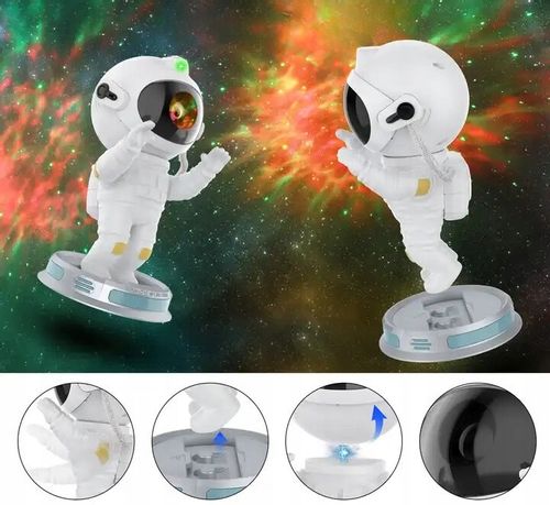 PROJEKTOR GWIAZD ASTRONAUTA LED LAMPKA NOCNA 3D ROBOT DLA DZIECI NA PREZENT na Arena.pl