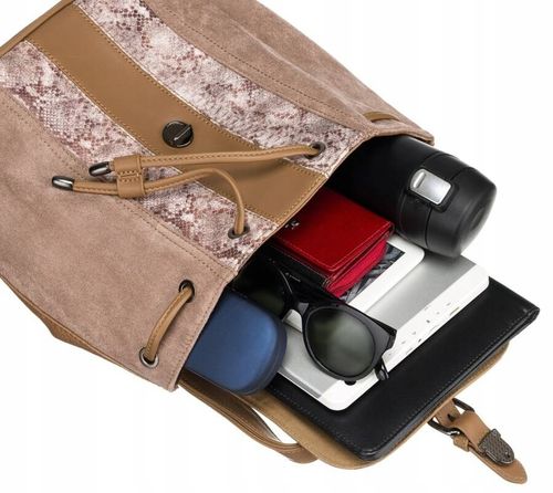 plecak damski ze skóry ekologicznej z klapką - david jones na Arena.pl