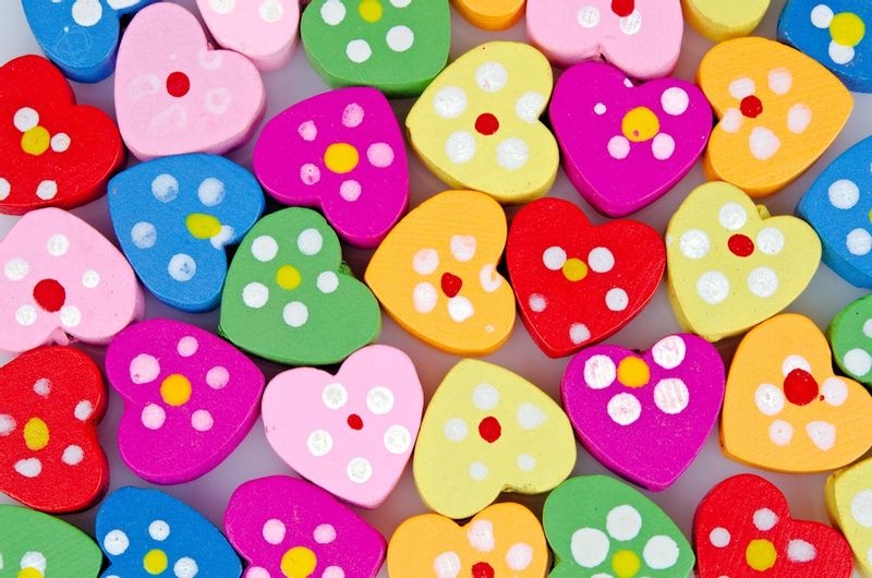 Drewniane koraliki SERCE 12mm żółty 10szt. zdjęcie 3