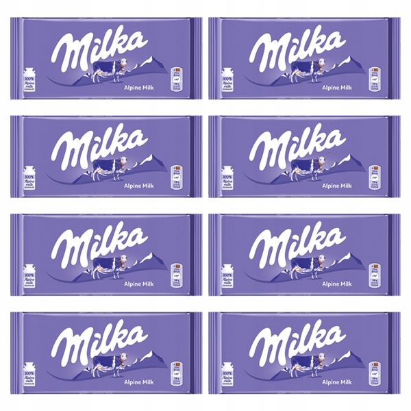 MILKA CZEKOLADA ALPINE MILK 8x100G zdjęcie 1