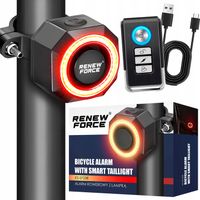 Bezprzewodowy Alarm Rowerowy Lampka Tylna Tył Rowerowa GŁOŚNY + PILOT 110dB