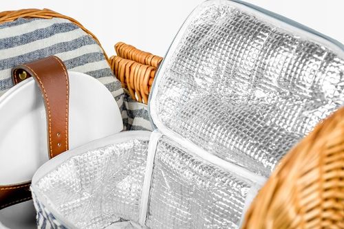 PLECIONY KOSZ PIKNIKOWY WIKLINOWY DLA 2 TERMOTORBA KOCYK IZOLACJA SZTUĆCE na Arena.pl