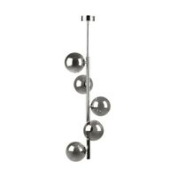 Wisząca lampa nowoczesna Luna szklane kule chrom przydymione