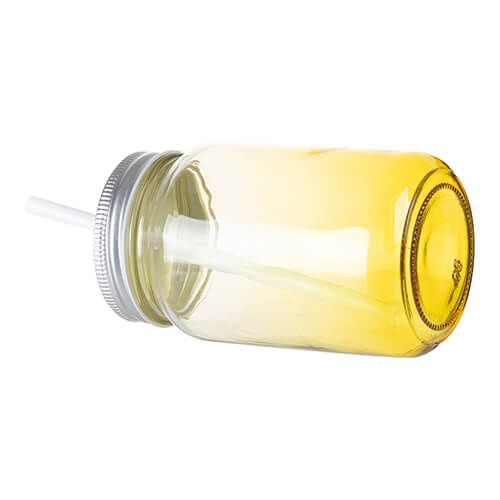 Kubek szklany Mason Jar 450 ml bez uszka do sublimacji - żółty gradient na Arena.pl