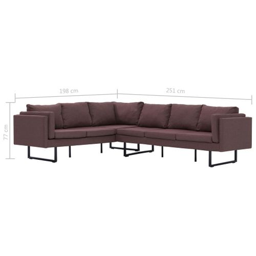 VidaXL Sofa narożna, brązowa, materiałowa na Arena.pl