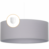 LAMPA WISZĄCA ŻYRANDOL SUFITOWA NOWOCZESNA E27 LED DUŻY ABAŻUR 50 cm SZARY