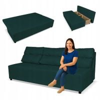 Kanapa sofa KIMO funkcja spania pojemnik Family Meble Hunter zielony welur