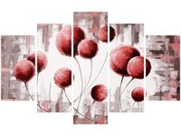 70 100CM OBRAZ 5 ELEM ABSTRAKCYJNE DMUCHAWCE CZERWIENI DRUK PŁÓTNO