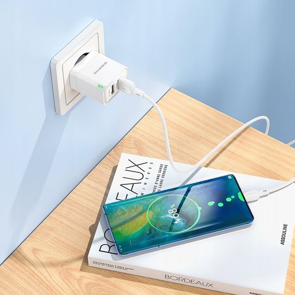Ładowarka sieciowa (2xUSB - 2,1A, z kablem USB na Typ C) BOROFONE zdjęcie 7