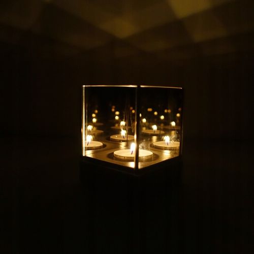 Świecznik magiczny z lustra 3D iluzja nieskończoność pojedynczy czarny na Arena.pl