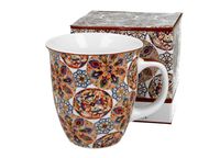 KUBEK DUŻY XXL DUO GANIKA RED CZERWONY ABSTRAKCJA 650 ML NA PREZENT