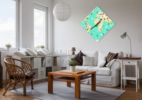 Zegar Ścienny - Mapa Kontynent - 60X60 Cm - C3Ad60X60-3106 na Arena.pl