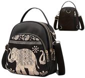 Mały plecak damski torebka na ramię 2w1 czarny plecaczek miejski