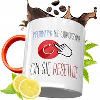 Kubek Pomarańczowy Dla Informatyka Programisty Z Nadrukiem Ze Zdjęciem