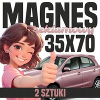 Mata Magnetyczna na Auto 35x70 cm - Profesjonalna Reklama magnes - 2 szt
