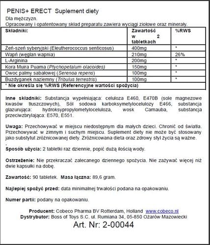 Supl.diety Penis + Erect EAST EFS na Arena.pl