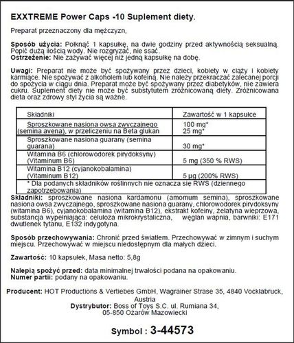 Supl.diety-Exxtreme Power Caps 1X10 Stk. na Arena.pl