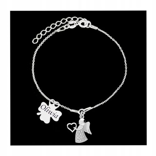 Srebrna Bransoletka dla Dziewczynki Aniołek Komunia GRAWER Srebro 925 ch6 na Arena.pl