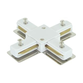 Krzyżowy łącznik Connector X 04034 metalowy do szynoprzewodu biały