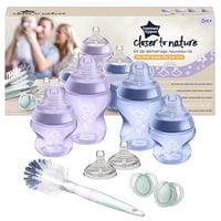 TOMMEE TIPPEE Zestaw startowy dla niemowląt butelki + smoczek + szczotka 0m+