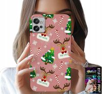 ETUI DO MOTOROLA G32 - ŚWIĄTECZNE RENIFERY CHOINKI LASKA WZORY