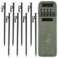 8szt 9mm Śledzie do Namiotu Szpilki Wkręcane 30cm Metalowe Zestaw z workiem