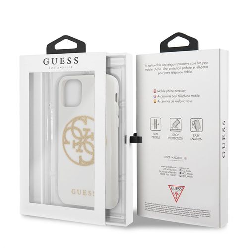 Guess Circle Glitter 4G - Etui iPhone 11 Pro (biały) na Arena.pl