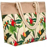 Torba Plażowa Duża Zapinana Na Zamek Torebka Shopper z Podszewką Piknik XXL