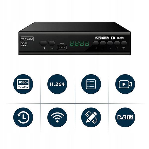Tuner Dekoder Satelitarny DVB-T2 HEVC H.265 Full HD Telewizji zdjęcie 4