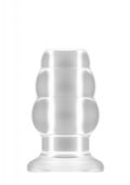 no.49   small hollow tunnel butt plug   3 inch   translucent