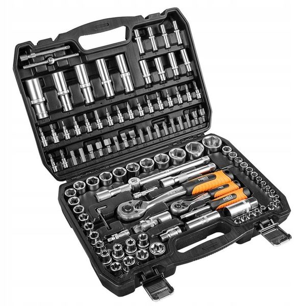 NEO TOOLS Zestaw kluczy 108 elementów 1/2 1/4 10-212 WALIZKA NASADKI KPL zdjęcie 3