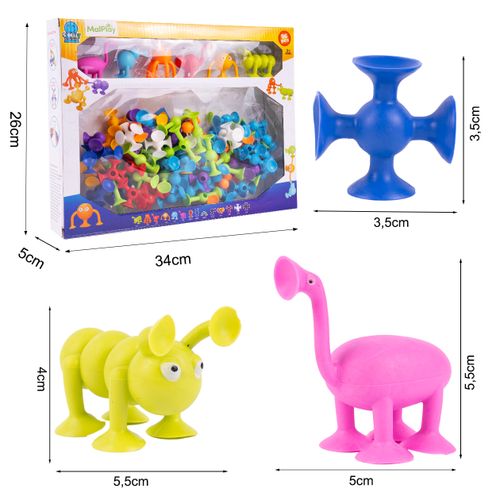 Klocki Przyssawki Konstrukcyjne Silikonowe Fat Brain 96 elementów na Arena.pl