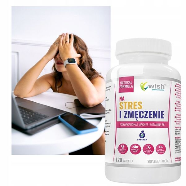 STRES ZMĘCZENIE Ashwagandha + Magnez + Wit B6 120t zdjęcie 6