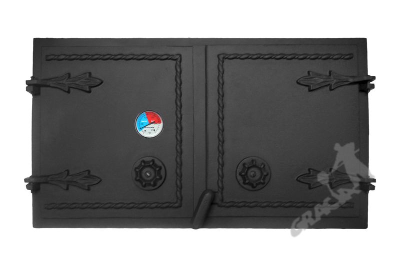 DRZWI B08 - 37X65 CM + TERMOMETR 0-250°C ŻELIWNE DO WĘDZARNI CHLEBOWE zdjęcie 1