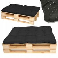 MIĘKKA poducha na ławkę ogrodową z palet wodoodporna duża 120x80 cm CZARNA