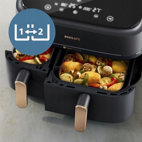Frytkownica beztłuszczowa dwukomorowa Philips Ovi Airfryer 9l NA352/00 na Arena.pl