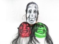 maska gumowa z włosami strój halloween