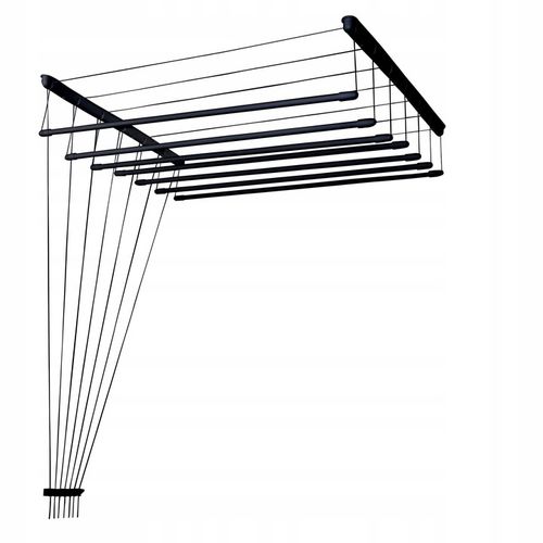 Suszarka Sufitowa na pranie CZARNA 7 prętów 180 cm modna ciekawa loftowa na Arena.pl