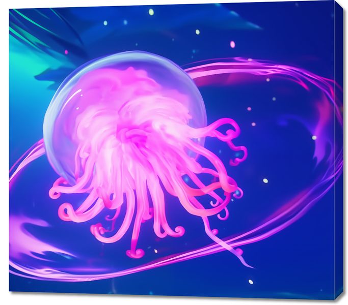 Obraz 100x90cm Neonowa Meduza zdjęcie 1