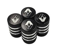 RENAULT nakrętki na wentyle ALUMINIOWE kapturki wentylki 4szt. CZARNE