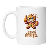 KUBEK "JEBAĆ ŚWIĘTA" Wzór - Klasyczny Biały 330 ml