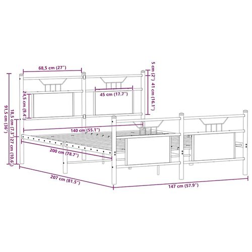 Łóżko bez materaca, dąb sonoma, 140x200 cm na Arena.pl
