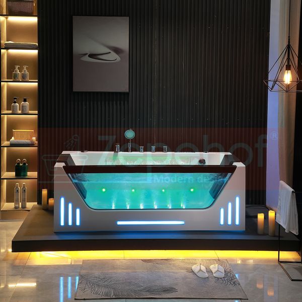 Wanna z hydromasażem EBX-7066 white prostokątna 170cmx78cmx61cm Wodosp zdjęcie 48