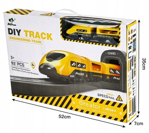 KOLEJKA ELEKTRYCZNA TORY POJAZDY MOSTY DOMKI POCIĄG WAGONY 92 elementów na Arena.pl