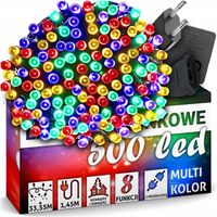 LAMPKI CHOINKOWE MULTIKOLOR 500 LED WEW/ZEW NA CHOINKĘ 35 METRÓW 8 TRYBÓW
