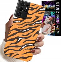 ETUI DO SAMSUNG GALAXY S21 Ultra - PLECKI W TYGRYSIE PASKI POKROWIEC +FOLIA