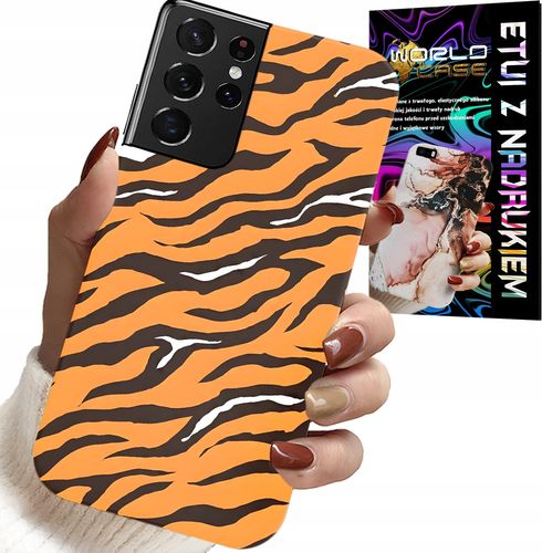 ETUI DO SAMSUNG GALAXY S21 Ultra - PLECKI W TYGRYSIE PASKI POKROWIEC +FOLIA na Arena.pl