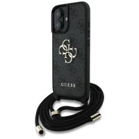 Etui Guess 4G Big Logo Cord Stap         Crossbody do iPhone 16 Plus czarny