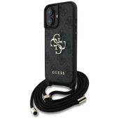Etui Guess 4G Big Logo Cord Stap         Crossbody do iPhone 16 Plus czarny